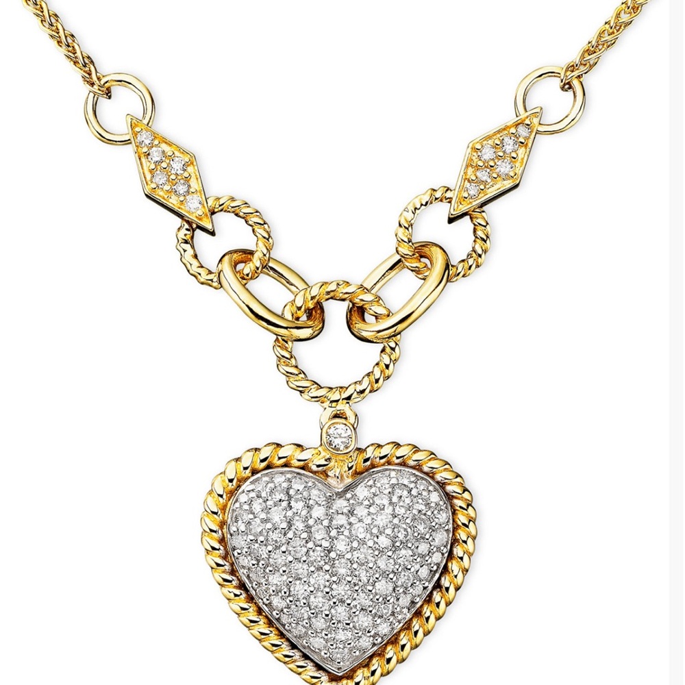 Effy 14k Gold and 3/4 ct. Diamond Heart Pendant Necklace